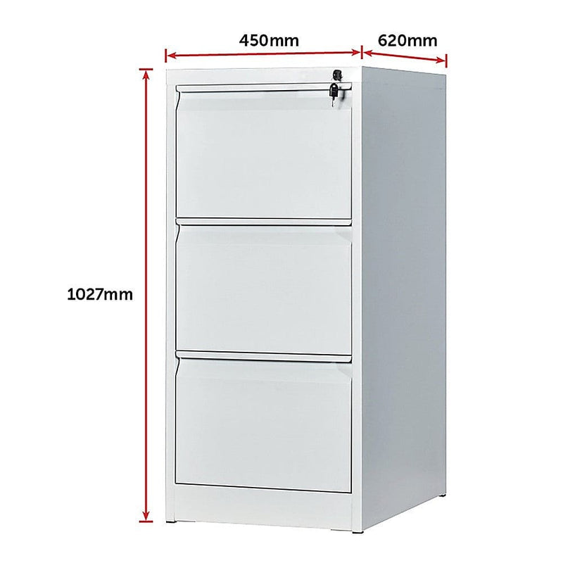 3-Drawer Shelf Office Gym Filing Storage Locker Cabinet