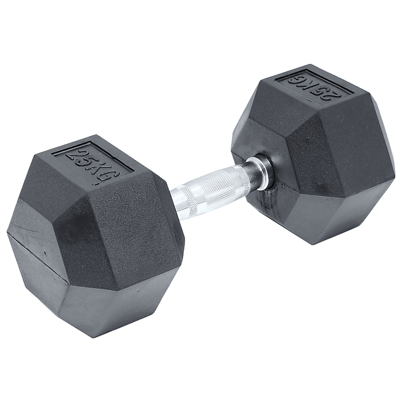 25KG Commercial Rubber Hex Dumbbell Gym Weight