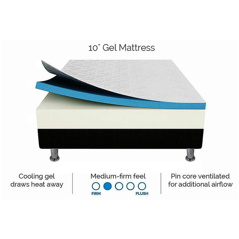 Palermo Queen 25cm Gel Memory Foam Mattress  - Dual-Layered  - CertiPUR-US Certified