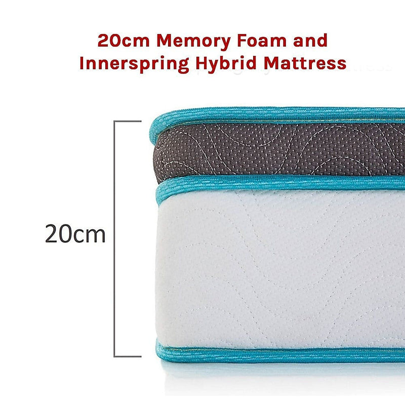 Palermo Queen 20cm Memory Foam and Innerspring Hybrid Mattress