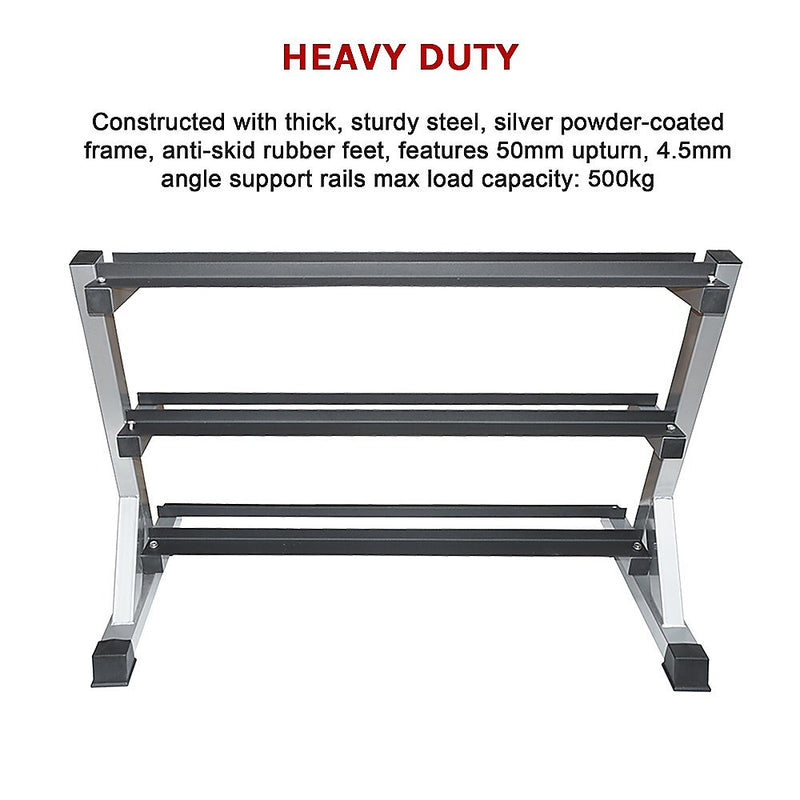 3 Tier Dumbbell Rack for Dumbbell Weights Storage