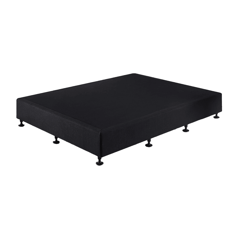 Palermo Queen Ensemble Bed Base Midnight Black Linen Fabric