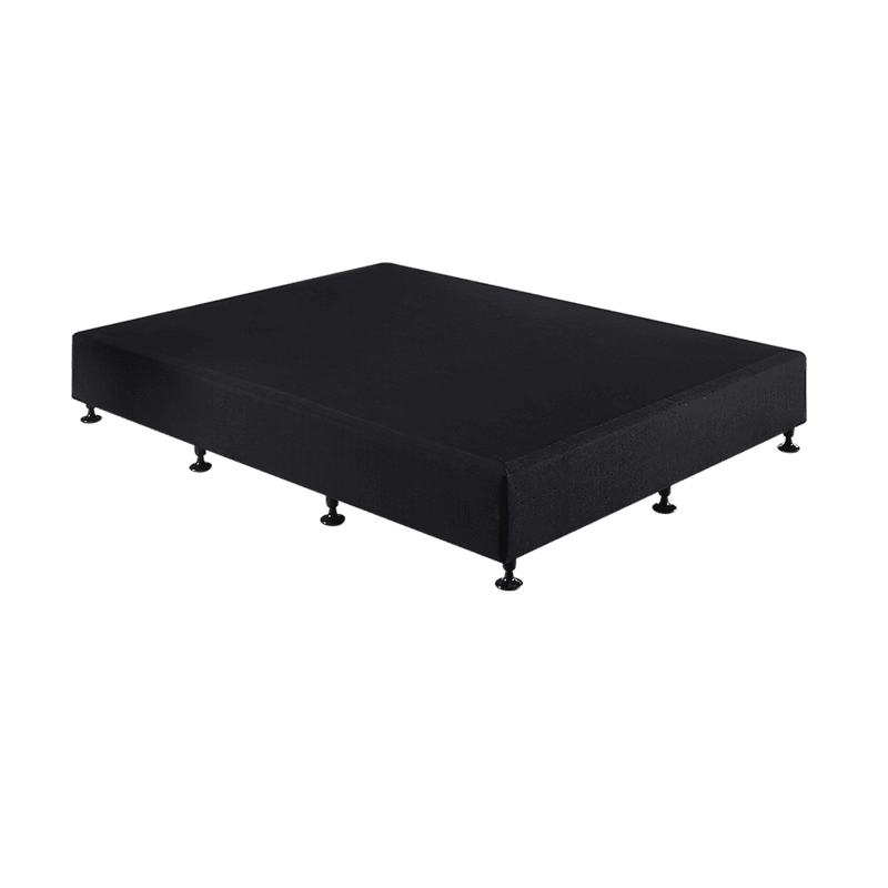 Palermo Queen Ensemble Bed Base Midnight Black Linen Fabric