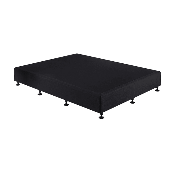 Palermo King Single Ensemble Bed Base Midnight Black Linen Fabric