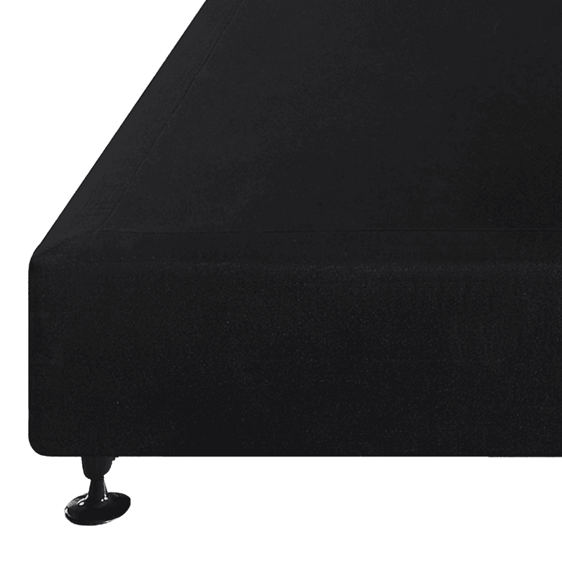 Palermo King Single Ensemble Bed Base Midnight Black Linen Fabric