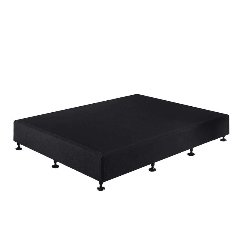 Palermo King Single Ensemble Bed Base Midnight Black Linen Fabric