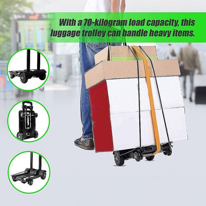 Portable Cart Folding Dolly Push Truck Hand Collapsible Trolley Luggage 70Kg