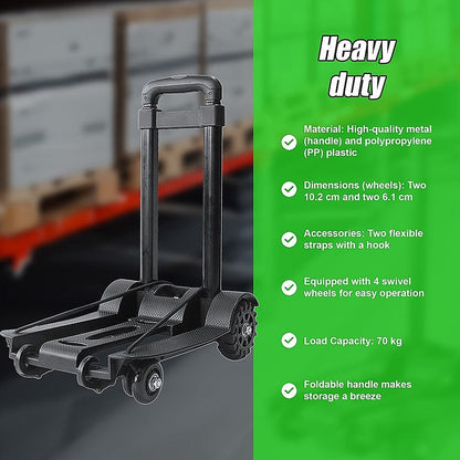 Portable Cart Folding Dolly Push Truck Hand Collapsible Trolley Luggage 70Kg