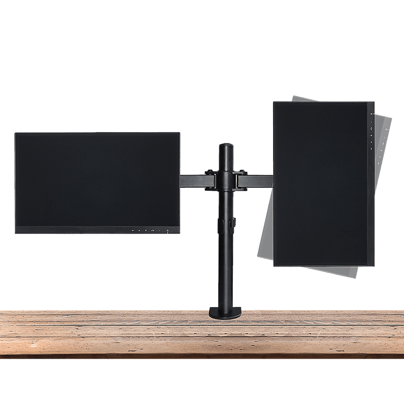 Dual LCD Monitor Desk Mount Stand Adjustable Fits 2 Screens Up To 27"