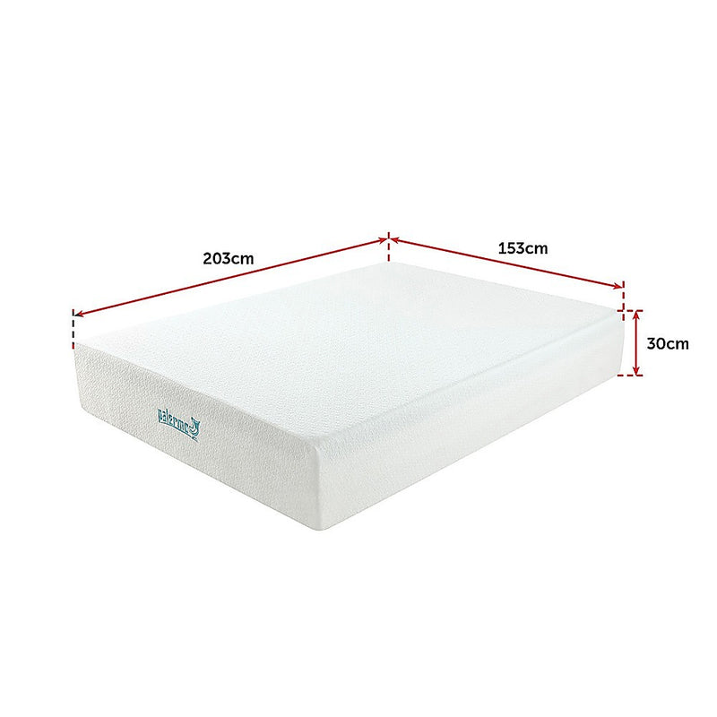 Palermo Queen Mattress 30cm Memory Foam Green Tea Infused CertiPUR Approved