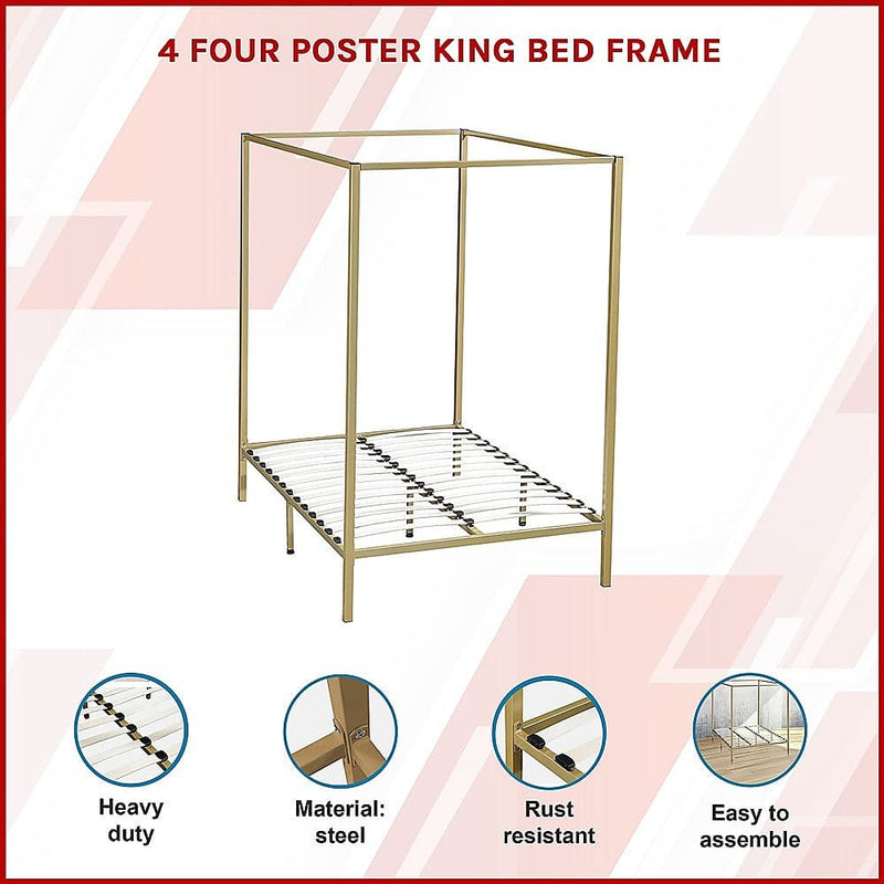 4 Four Poster King Bed Frame