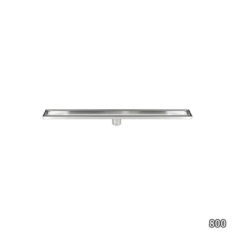 800mm Tile Insert Shower Bathroom Stainless Steel Grate Drain w/Centre outlet Floor Waste