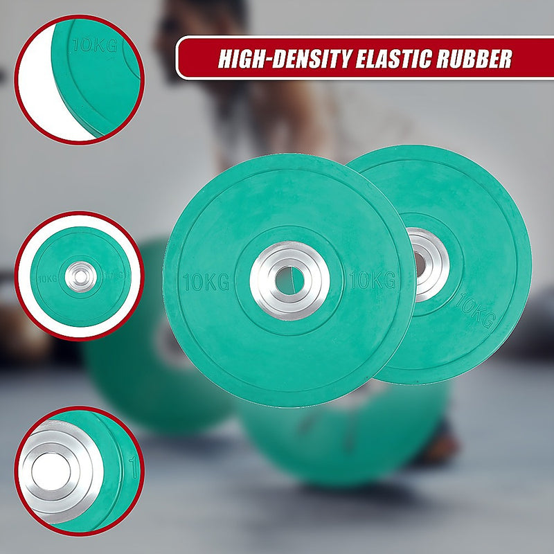 Set of 2 x 10KG PRO Olympic Rubber Bumper Weight Plate