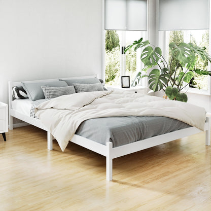 Artiss Bed Frame Queen Size Wooden White SOFIE