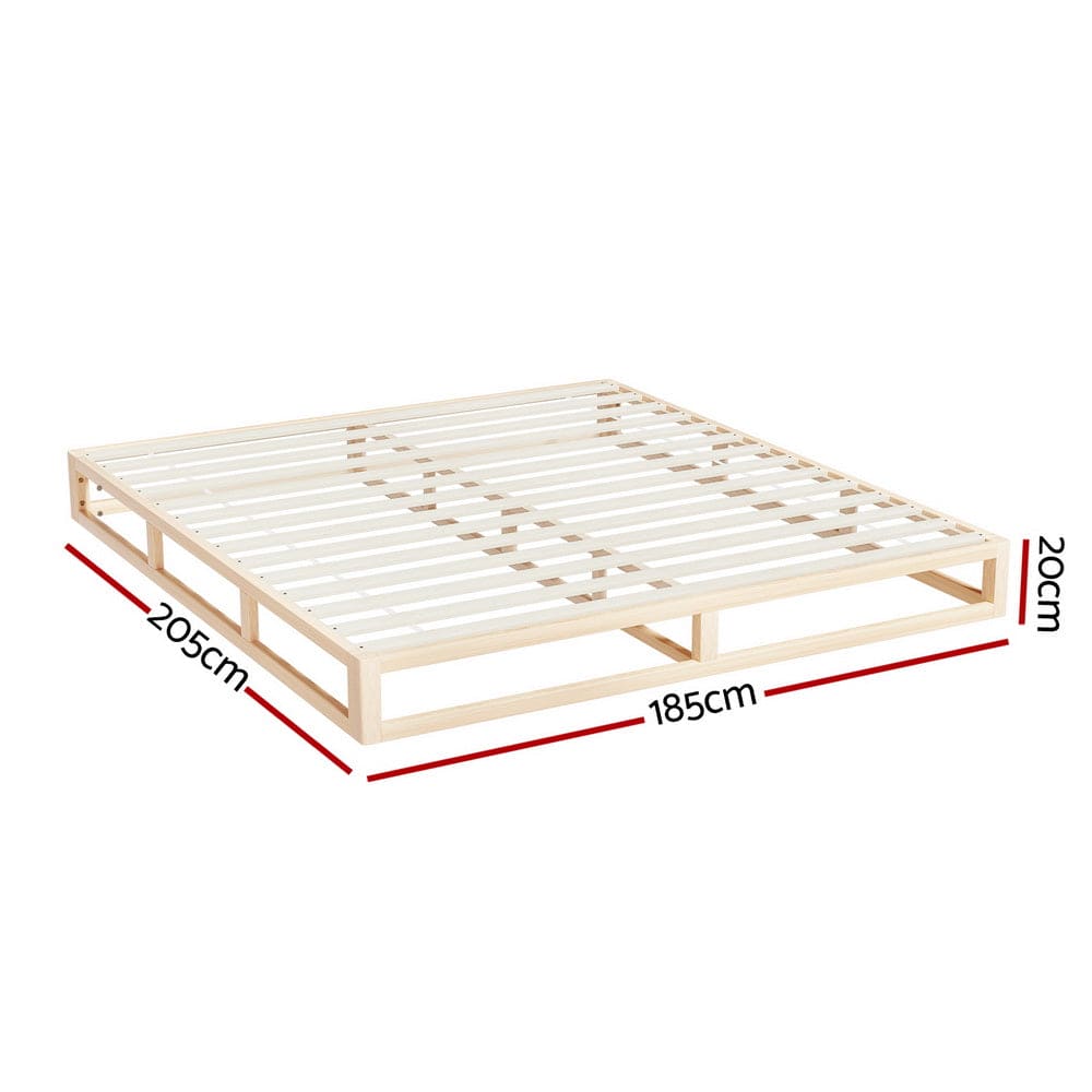 Artiss Bed Frame King Size Wooden Base Mattress Platform Timber Pine KALAM