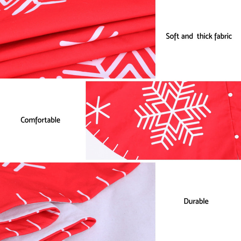 Jingle Jollys Christmas Tree Skirt 90cm Snowflake Ornaments Party Decorations