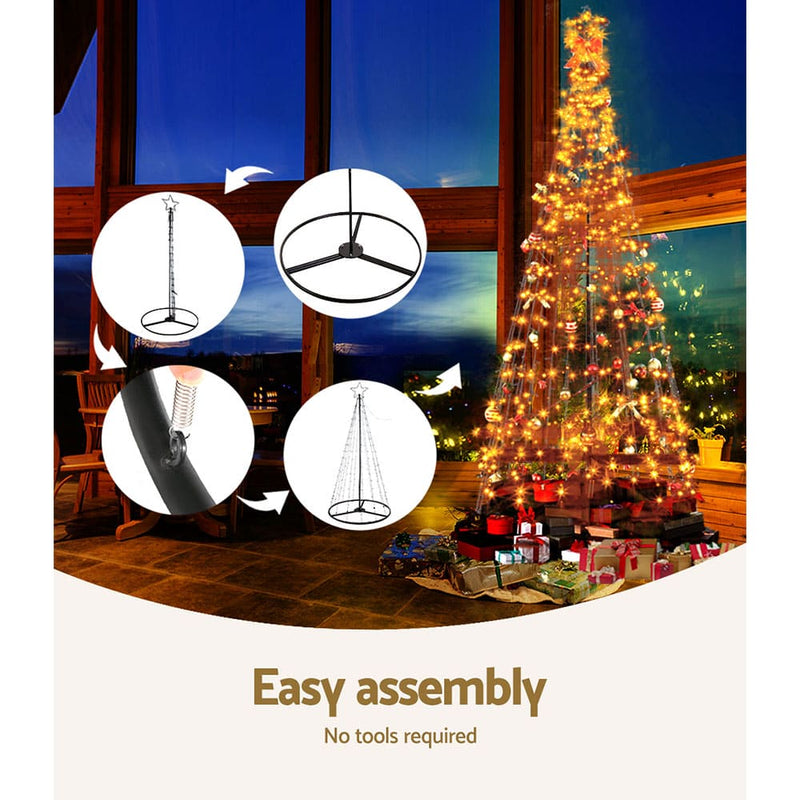 3.6M Christmas Tree LED Solar Warm Jingle Jollys