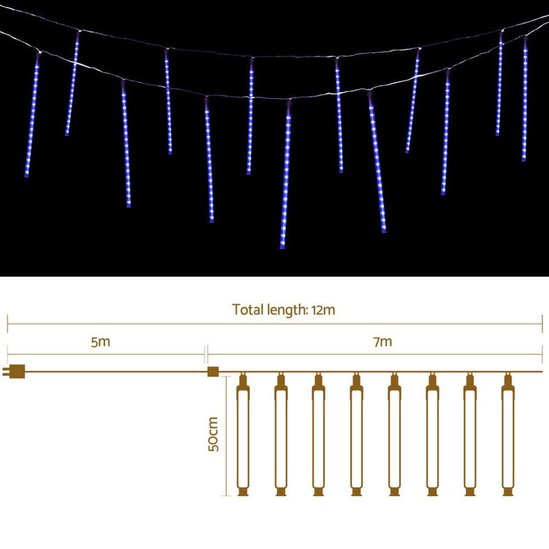 288 LED 7M Christmas Lights Icicle Light Falling Metor Jingle Jollys