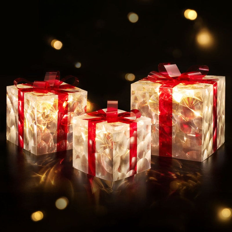 3 PCS Christmas Lights 70 LED Fairy Light Gift Box Jingle Jollys