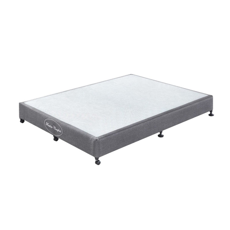 Mattress Base Ensemble Queen Size Solid Wooden Slat in Charcoal with Removable Cover