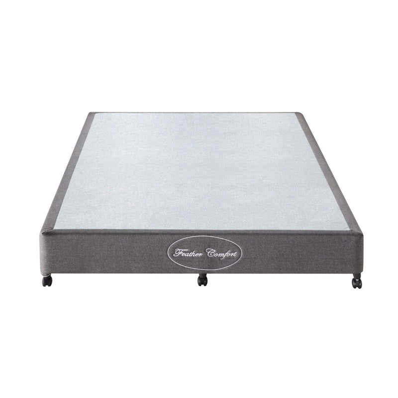 Mattress Base Ensemble King Size Solid Wooden Slat in Charcoal with Removable Cover