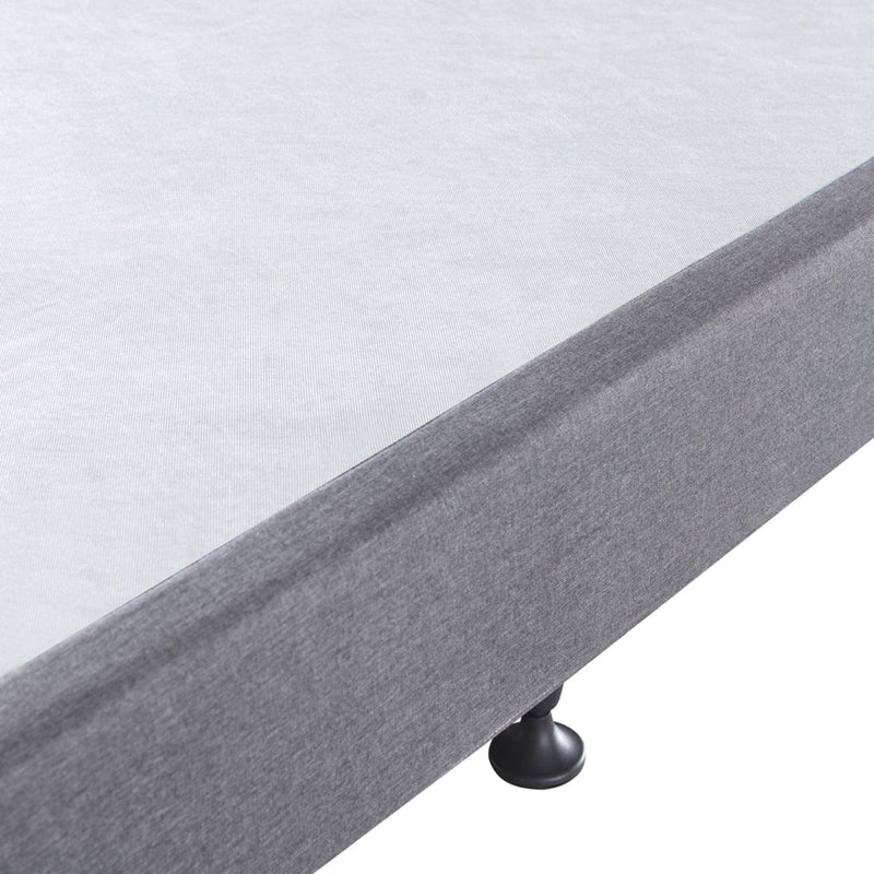 Mattress Base Ensemble Double Size Solid Wooden Slat in Charcoal with Removable Cover