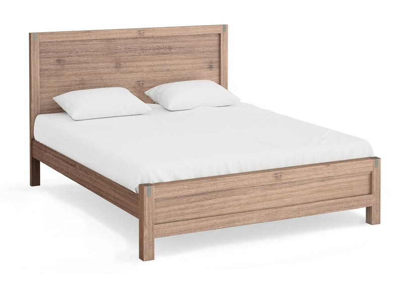 Bed Frame King Size in Solid Wood Veneered Acacia Bedroom Timber Slat in Oak