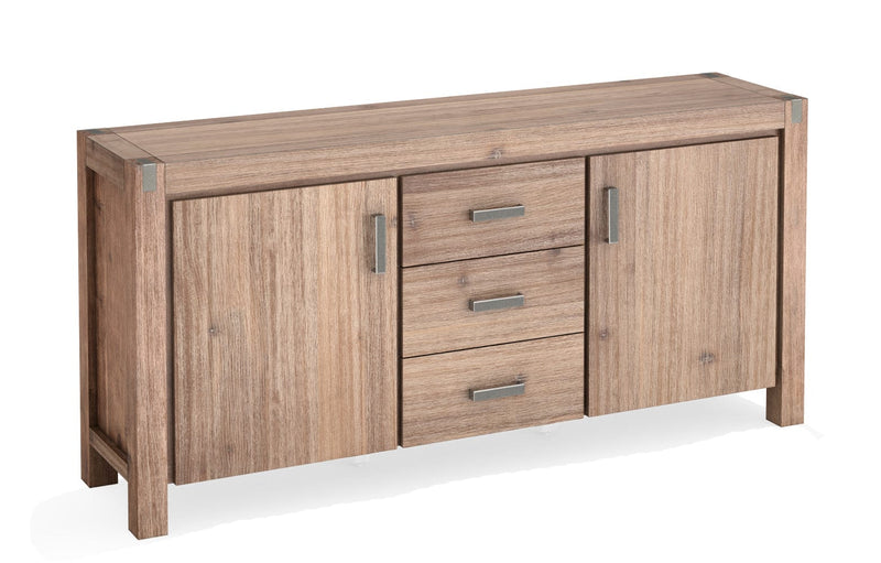 Buffet Sideboard in Oak Colour Constructed with Solid Acacia Wooden Frame Storage Cabinet with Drawers