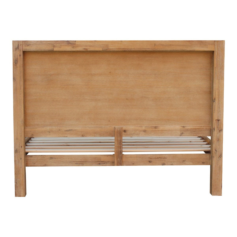 Bed Frame Double Size in Solid Wood Veneered Acacia Bedroom Timber Slat in Oak