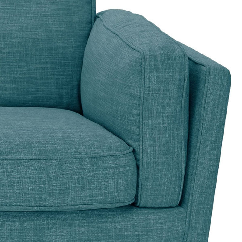 3 Seater Sofa Teal Fabric Lounge Set for Living Room Couch with Wooden Frame