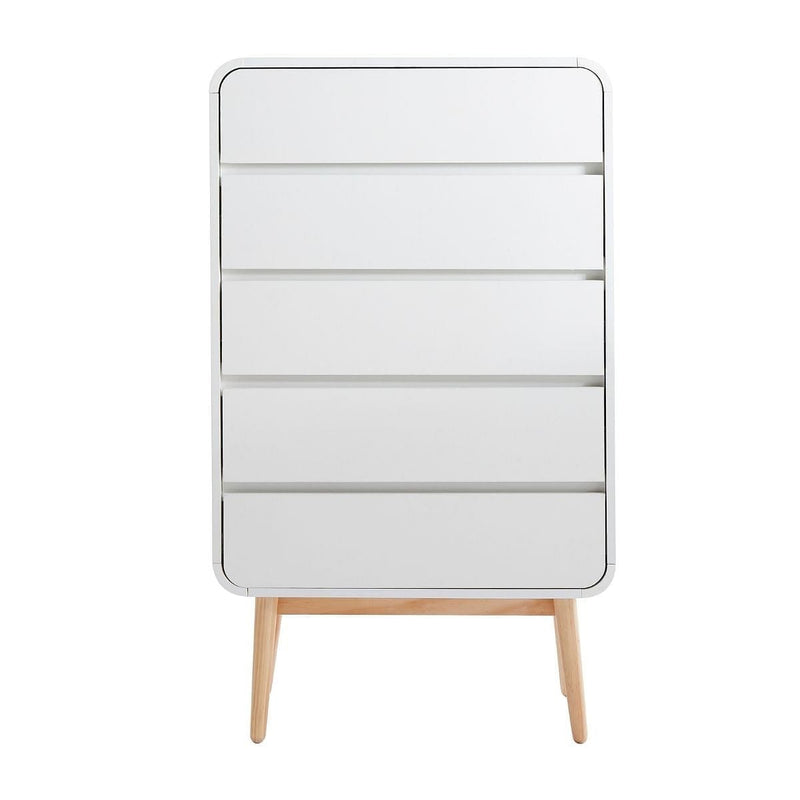 Merlin White Modern Retro Tallboy