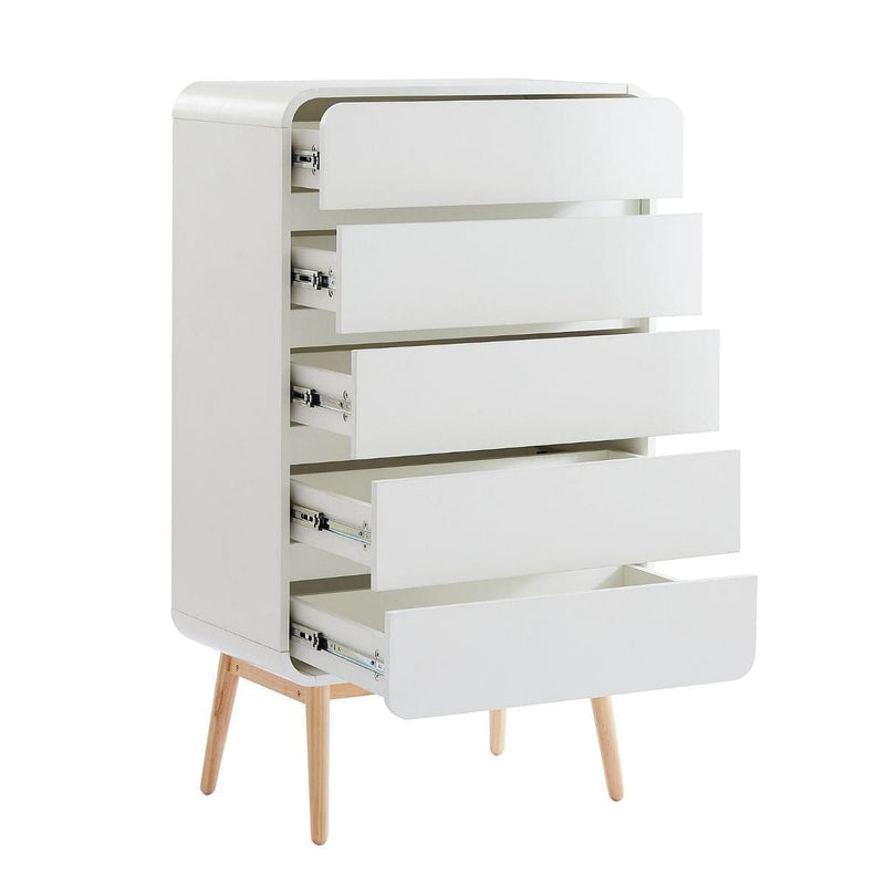 Merlin White Modern Retro Tallboy