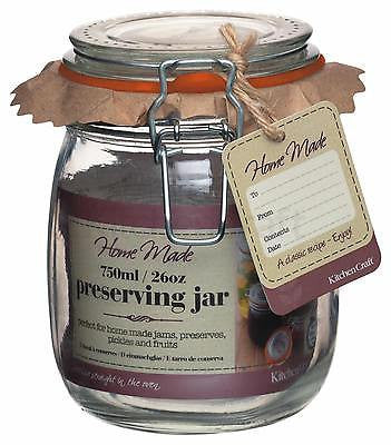 KitchenCraft HomeMade Deluxe Glass Preserving Jar - 750ml (26oz) - LifeStylz