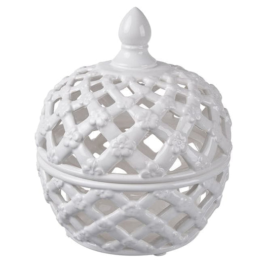 Lattice Decorative Lidded Jar