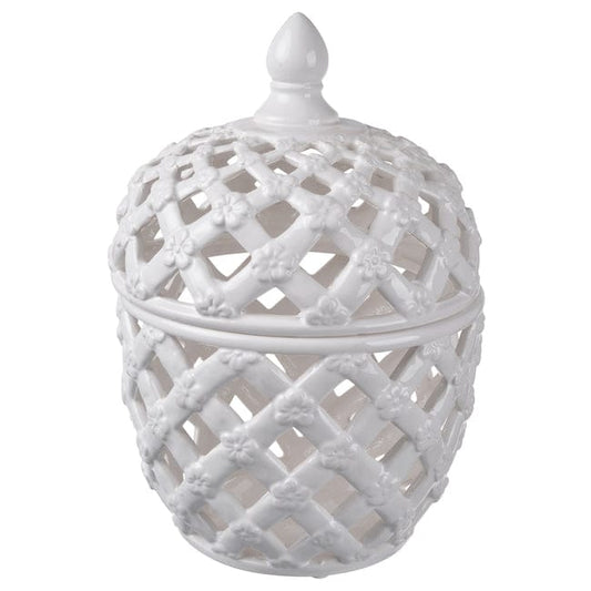 Lattice Decorative Lidded Jar Tall