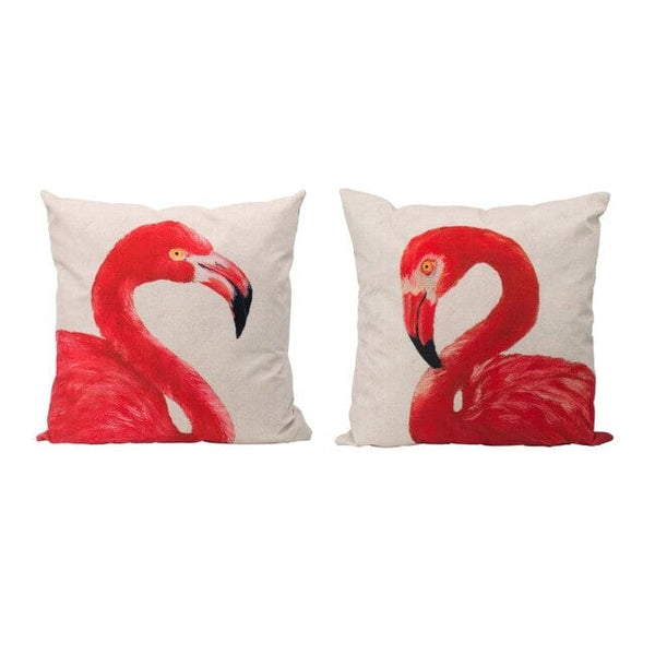 Set of 2 Pink Flamingo Cushions