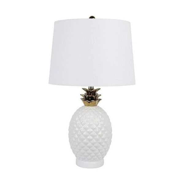 Pineapple Table Lamp White & Gold