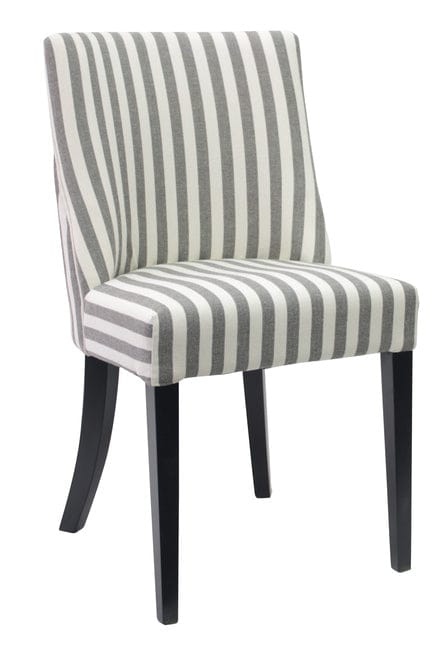 Ophelia Dining Chair Black & White Narrow Stripe with ring