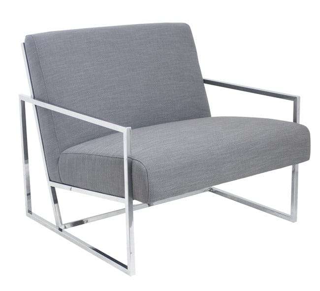 Jaxson Large Armchair Grey Chrome Frame