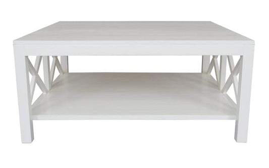 Catalina Crossed White Coffee Table