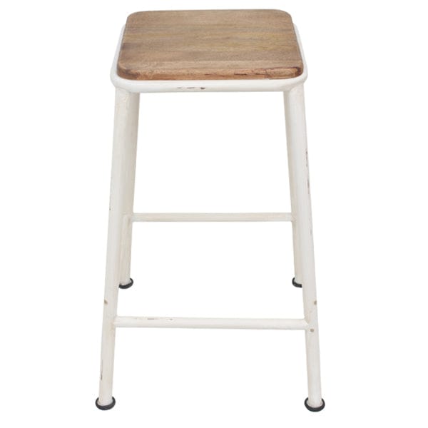 Vintage Industrial Barstool Cream