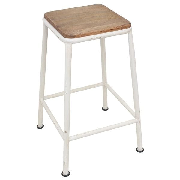 Vintage Industrial Barstool Cream