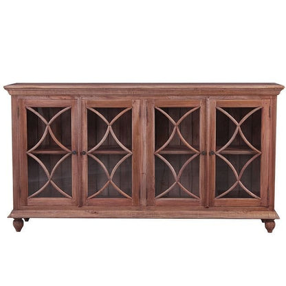 Country Cottage 4 door Tall Mahogany Wood Sideboard/Buffet