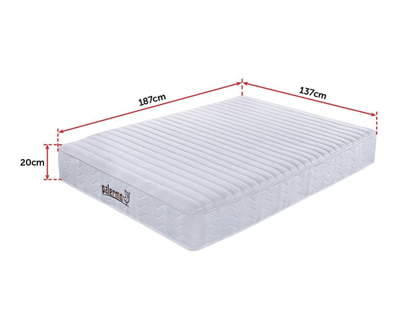 Palermo Contour 20cm Encased Coil Double Mattress CertiPUR-US Certified Foam