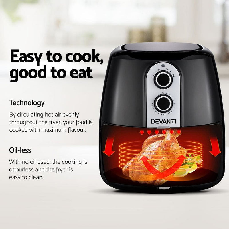 Devanti 7L Oil Free Air Fryer - Black