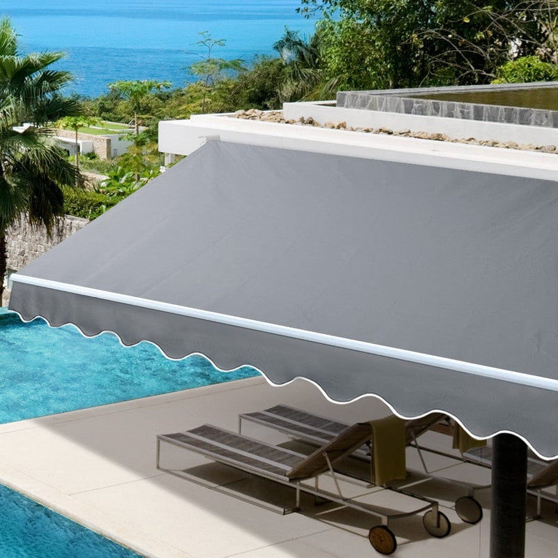 Instahut 4M x 3M Outdoor Folding Arm Awning - Pegru