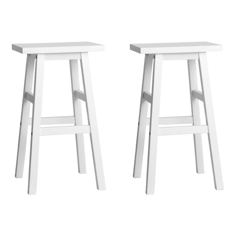 Artiss Bar Stools Kitchen Counter Stools Wooden Chairs White x2