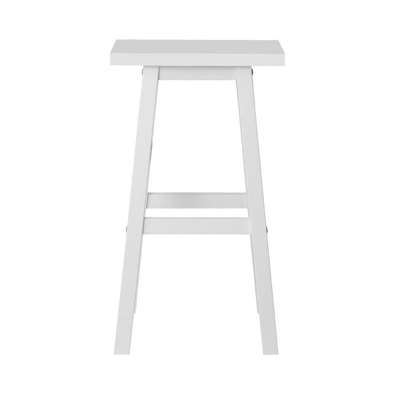 Artiss Bar Stools Kitchen Counter Stools Wooden Chairs White x2