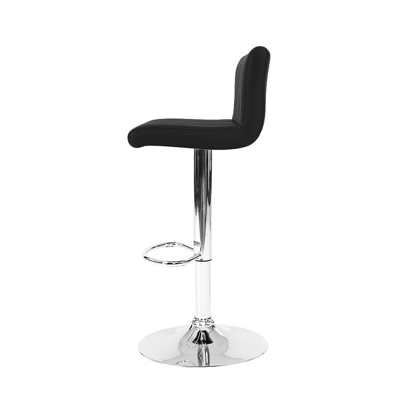 Artiss 4x Bar Stools Gas Lift Leather Black