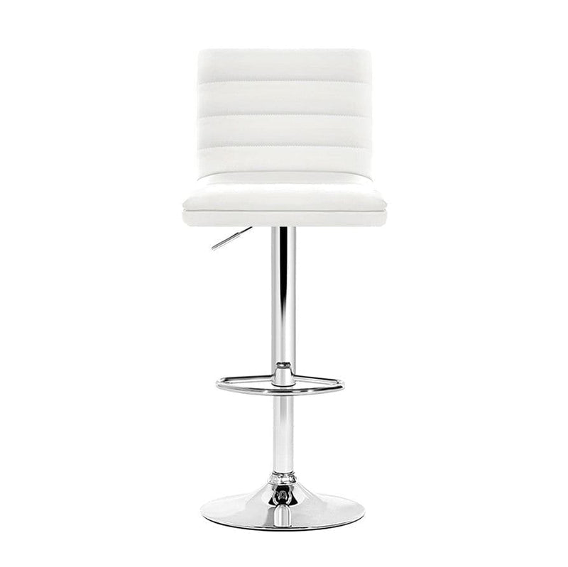 Artiss 4x Bar Stools Padded Leather Gas Lift White